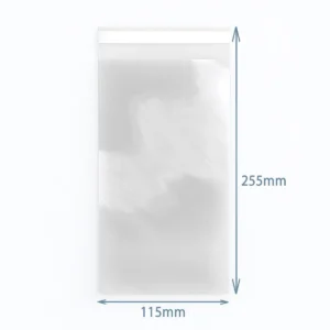 Återförslutningsbar polyetenpåse med måtten 255x115 mm