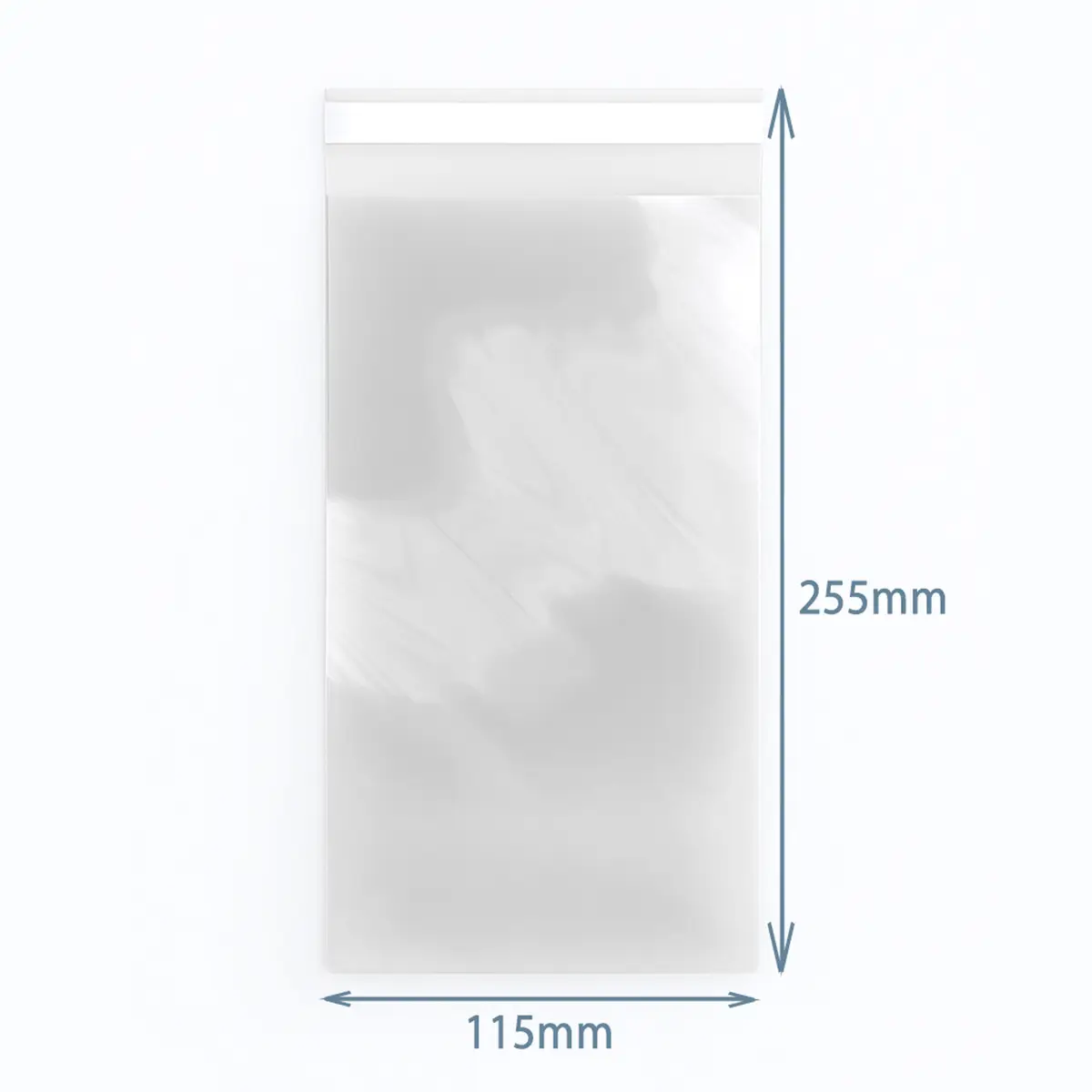 Återförslutningsbar polyetenpåse med måtten 255x115 mm