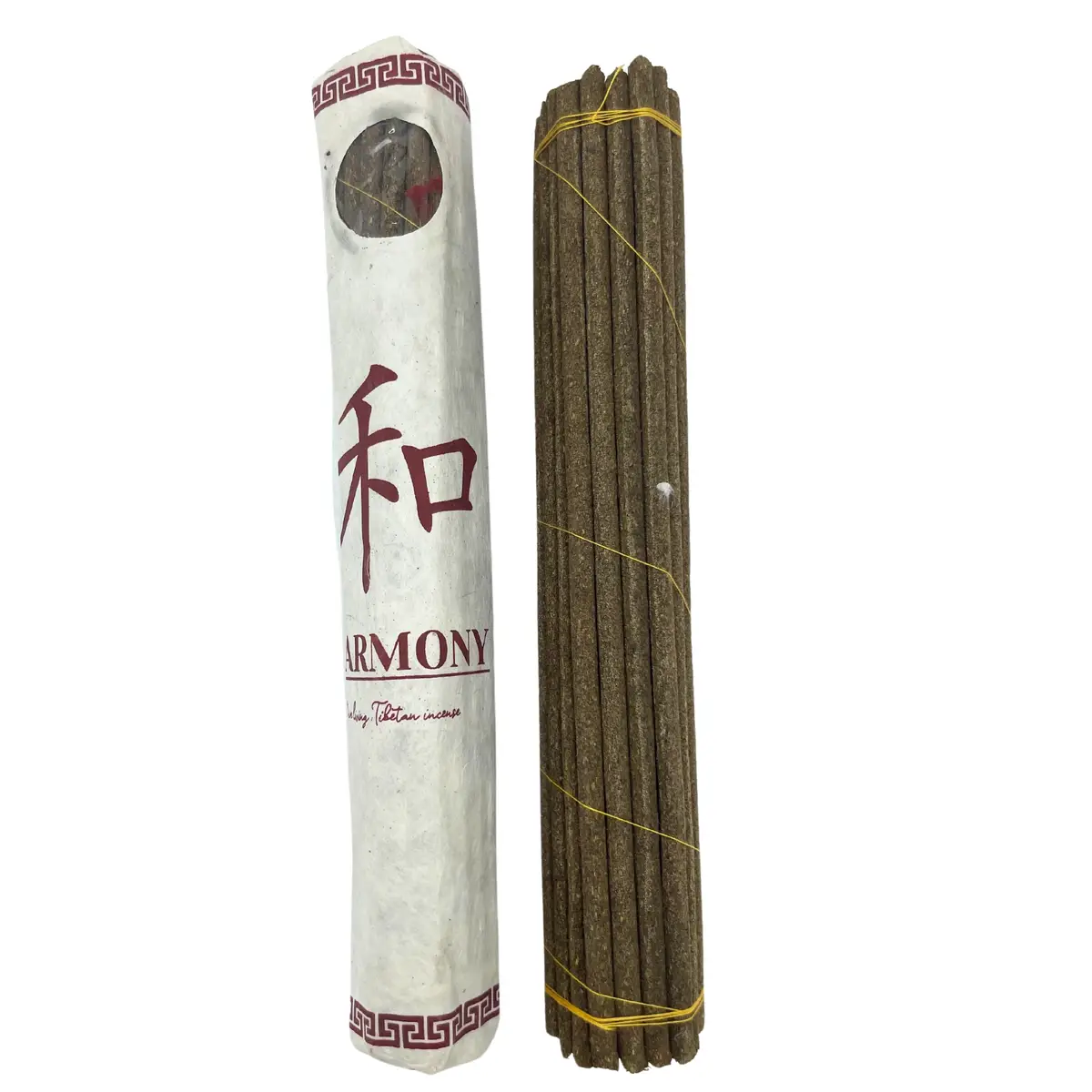Rullat paket och bunt med handrullade tibetanska rökelsepinnar Harmony