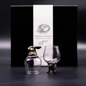 Presentförpackning med 6 snapsglas 100 ml med mystiska varelser i antik brons - produktbild 3
