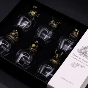 Presentförpackning med 6 snapsglas 100 ml med mystiska varelser i antik brons - produktbild 8