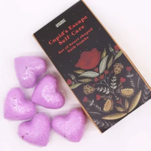Presentset med hjärtformade badbomber Cupids Escape med fransk lavendeldoft - produktbild 2