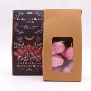 Presentset med hjärtformade badbomber med ylang och rosdoft - produktbild 3