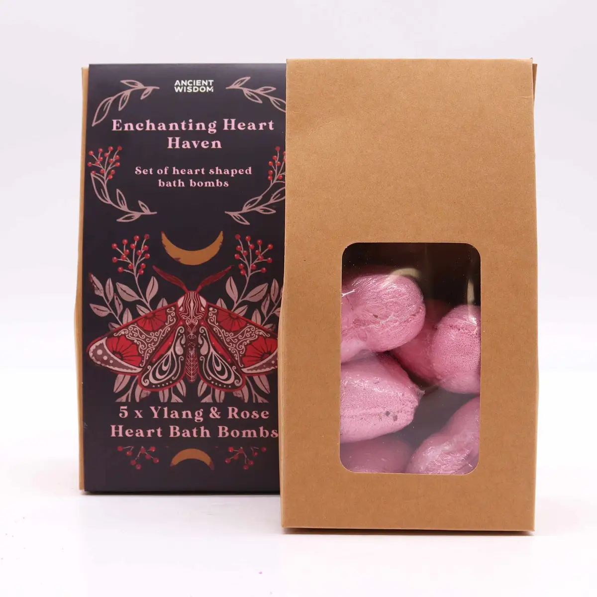Presentset med hjärtformade badbomber med ylang och rosdoft - produktbild 3