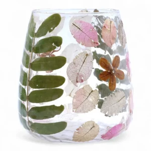 Primavera glasljusstake med torkade blommor 12x11 cm - produktbild 3