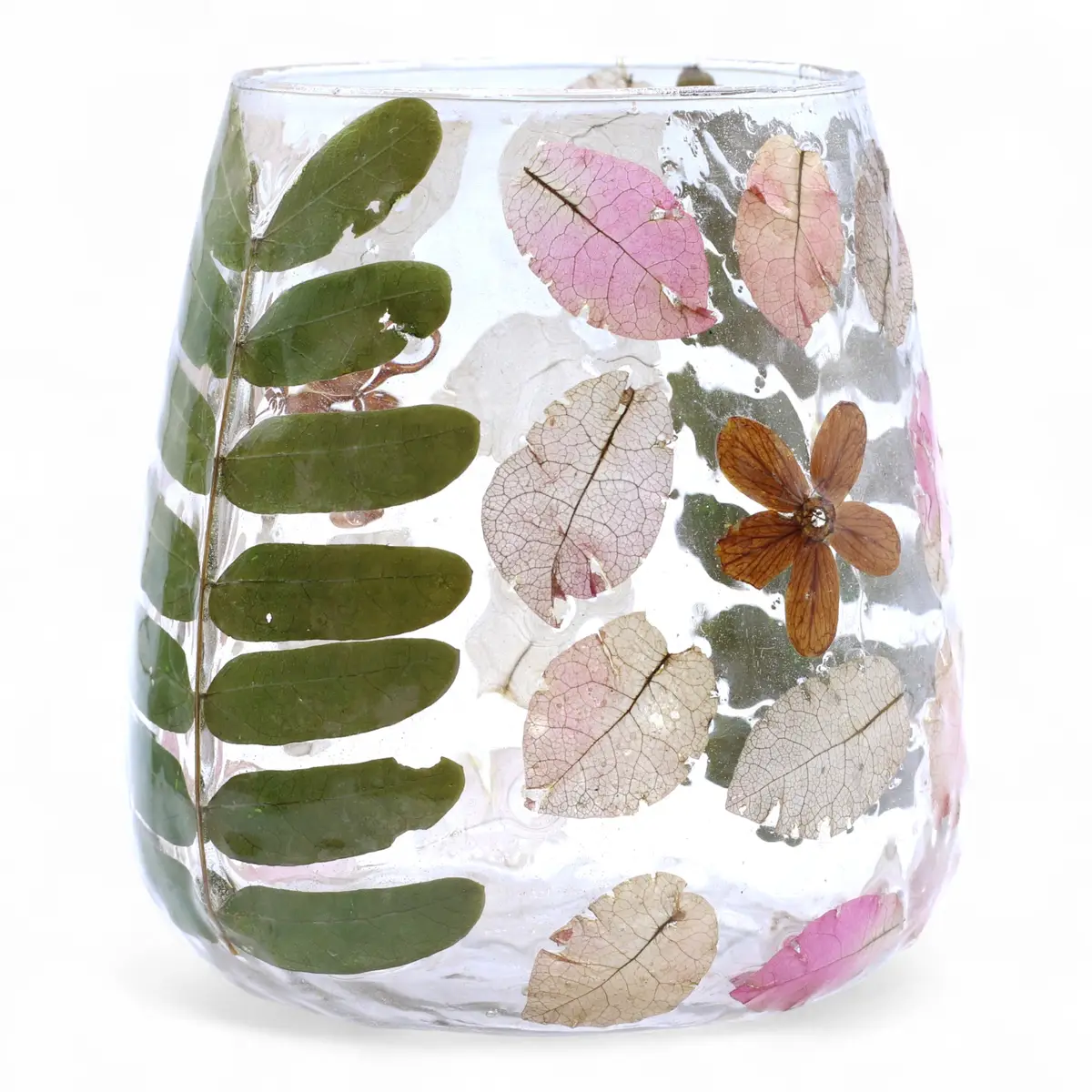 Primavera glasljusstake med torkade blommor 12x11 cm - produktbild 3