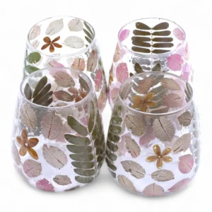 Primavera glasljusstake med torkade blommor 12x11 cm - produktbild 6