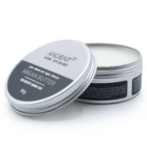 Öppen burk med Pure Body Butter kroppssmör med arganolja