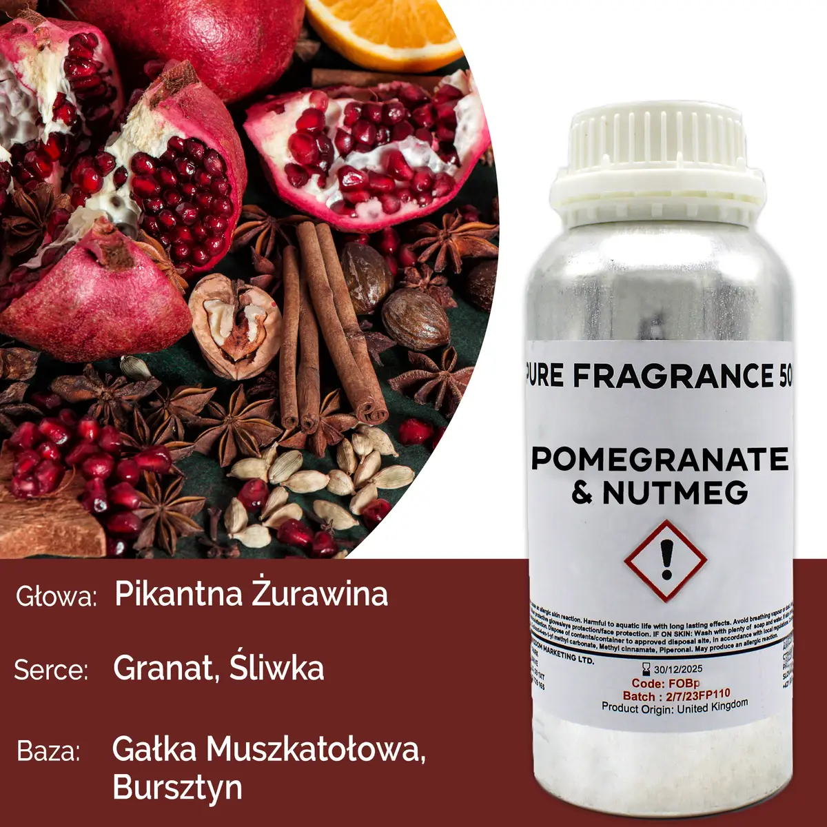 Ren doftolja med granatäpple och muskotnöt 500 ml - produktbild 2