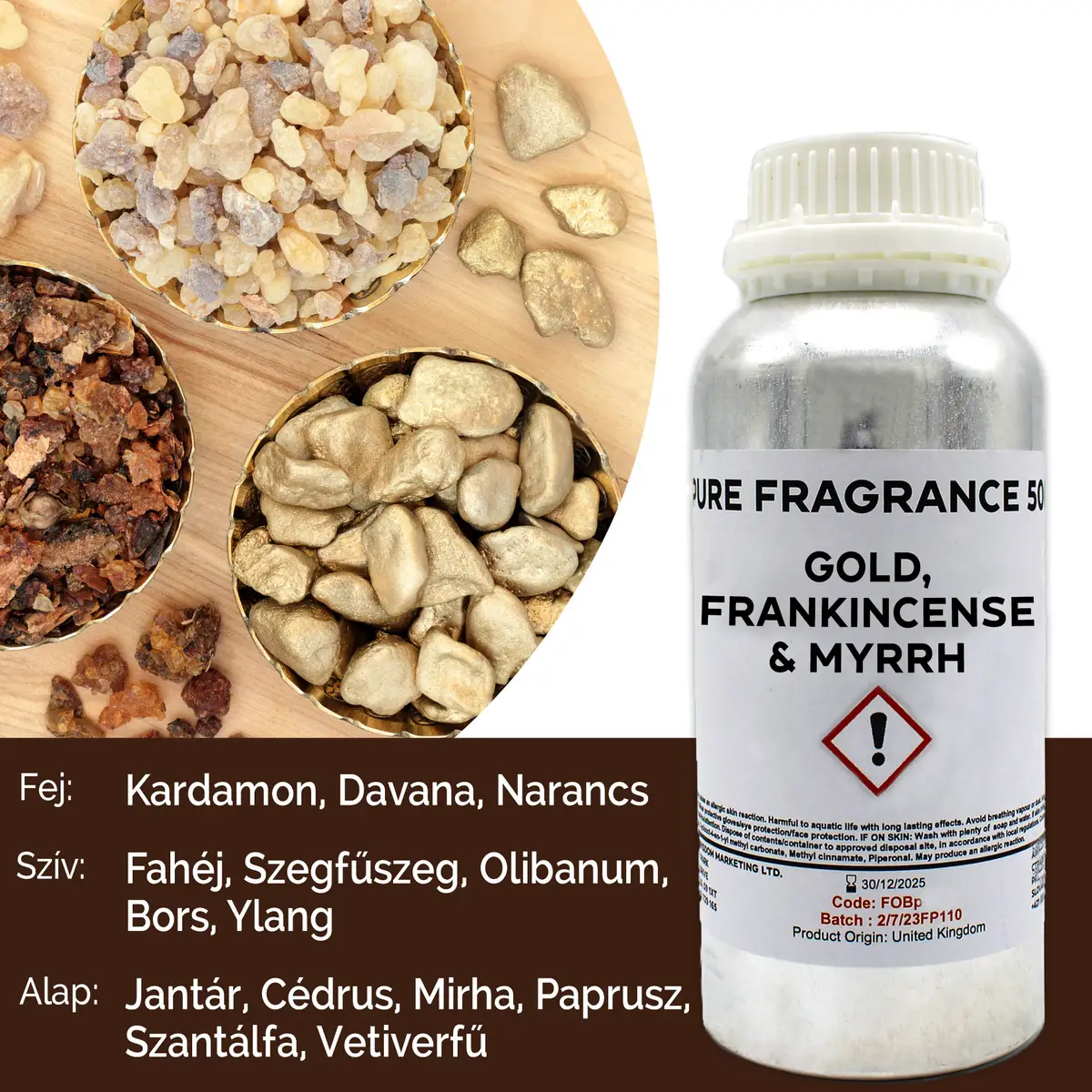 Ren doftolja med guld, frankincense och myrra 500 ml - produktbild 3