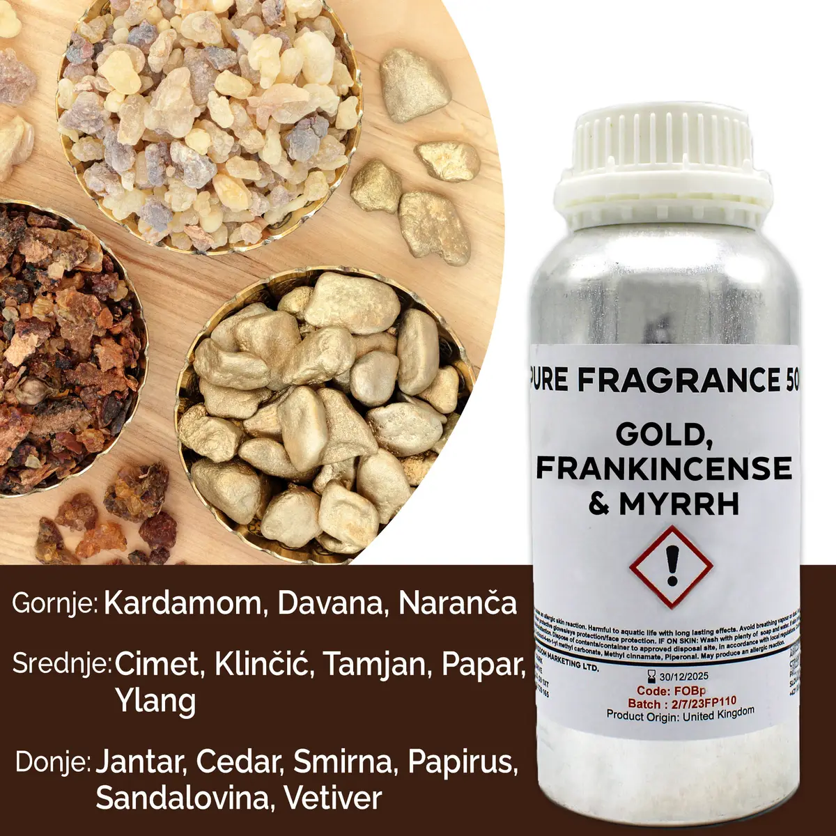 Ren doftolja med guld, frankincense och myrra 500 ml - produktbild 4