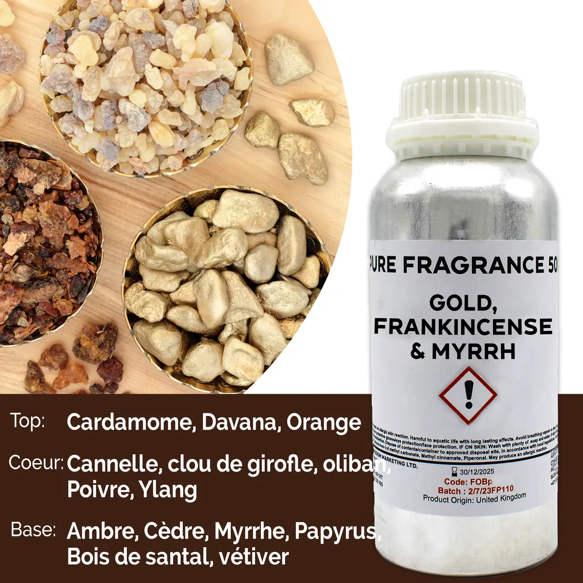 Ren doftolja med guld, frankincense och myrra 500 ml - produktbild 5
