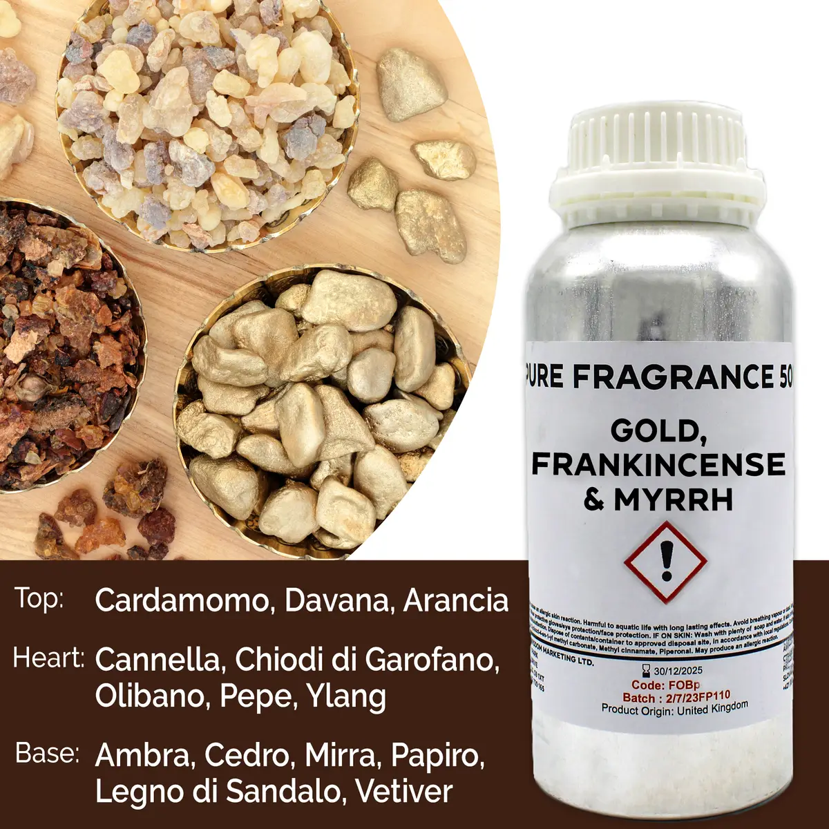 Ren doftolja med guld, frankincense och myrra 500 ml - produktbild 6