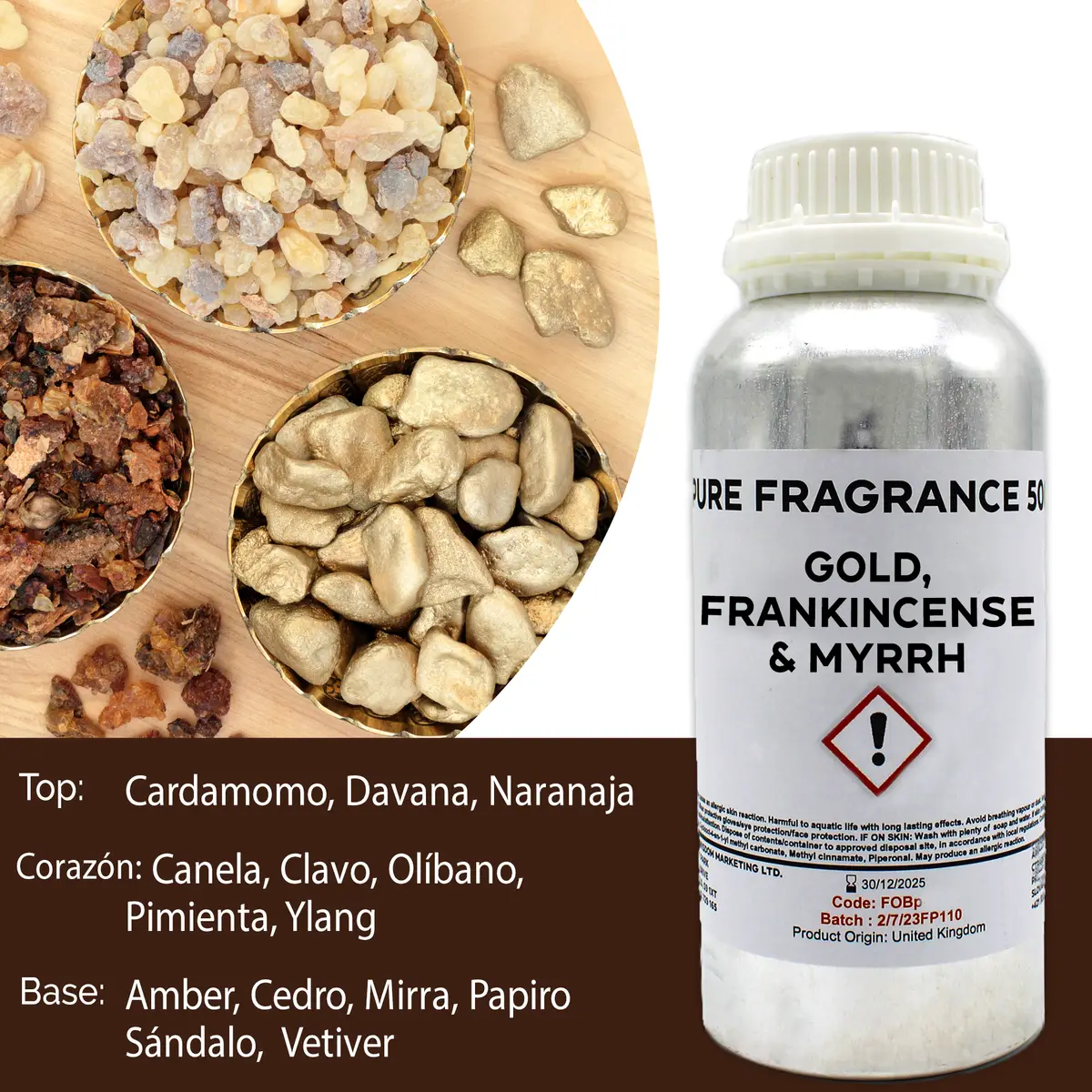 Ren doftolja med guld, frankincense och myrra 500 ml - produktbild 8