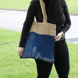 Ren mjuk jute- och bomullsmaskväska i denim - produktbild 3