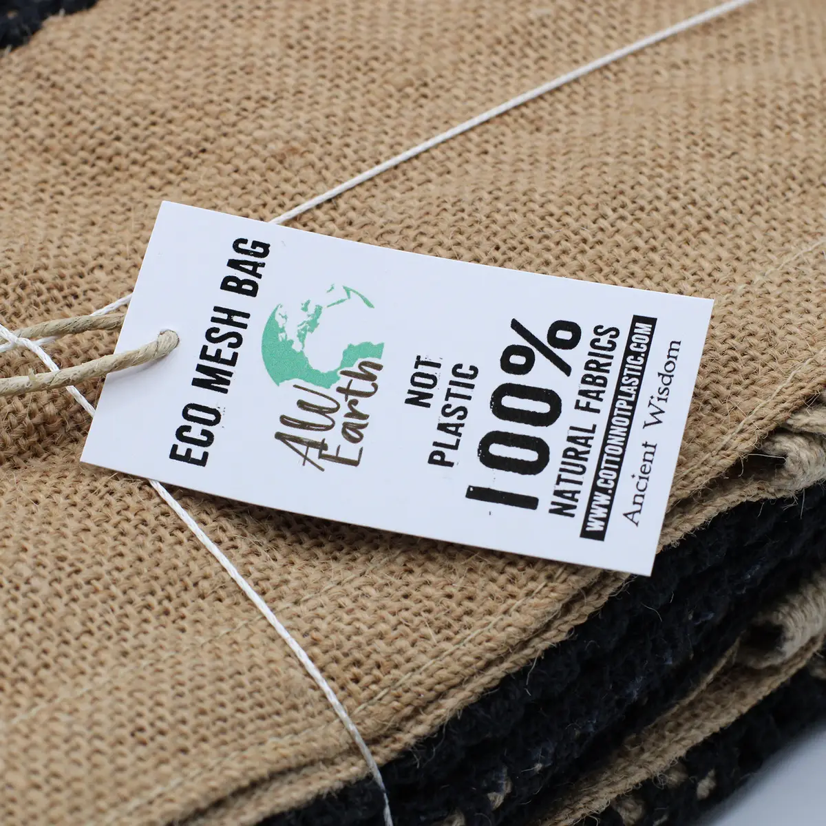Ren mjuk jute- och bomullsmaskväska naturfärgad - produktbild 4