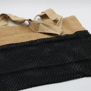 Ren mjuk jute- och bomullsmaskväska svart - produktbild 3