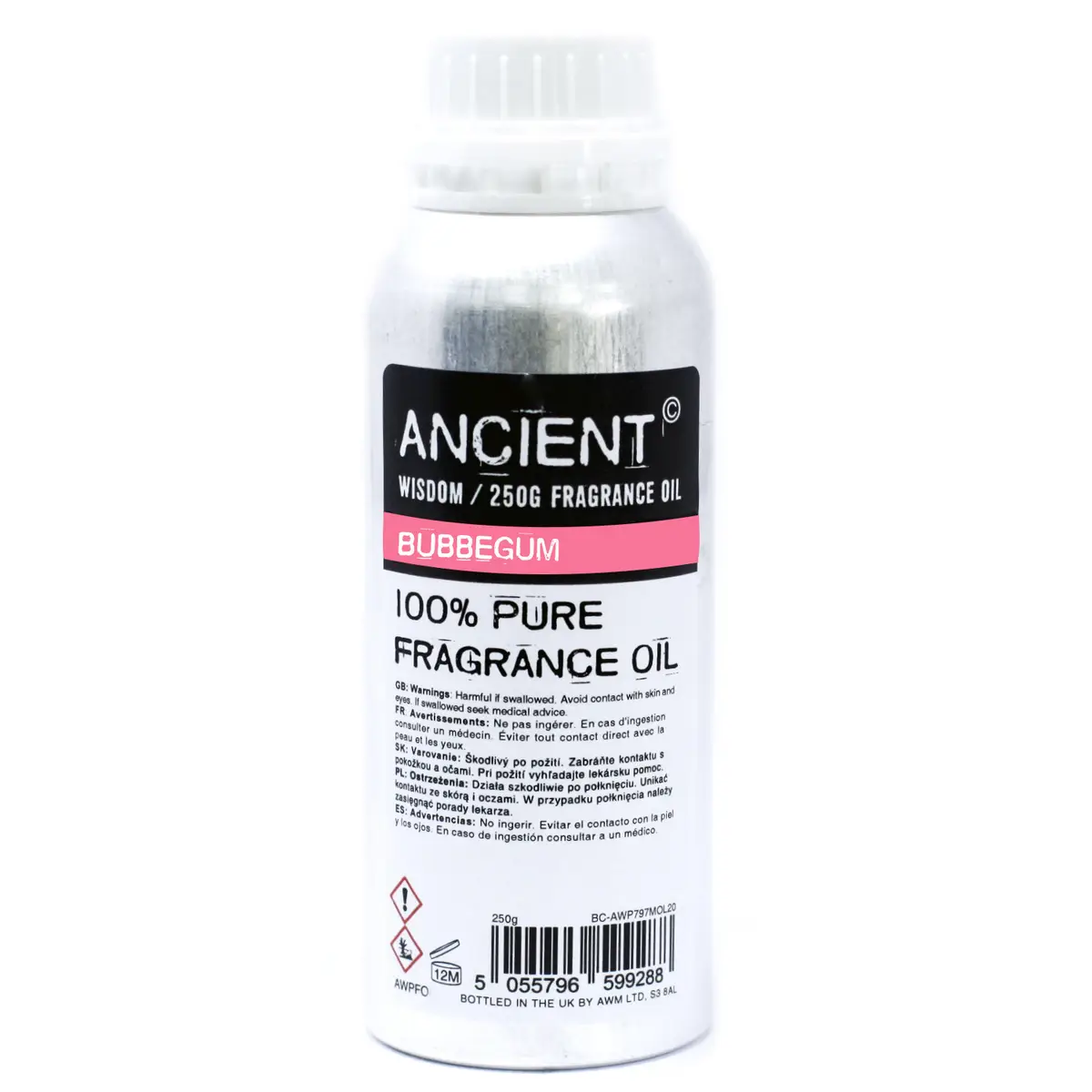 Aluminiumflaska med ren doftolja Bubblegum 250 g