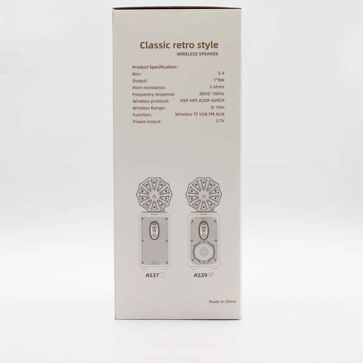 Retro Bluetooth-högtalare med grammofonhorn och 8 watt - produktbild 4