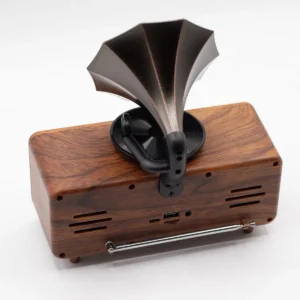 Retro minigrammofonhögtalare med Bluetooth och dubbla 5,4 W högtalare - produktbild 2