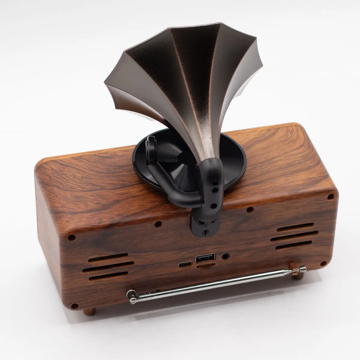 Retro minigrammofonhögtalare med Bluetooth och dubbla 5,4 W högtalare - produktbild 2