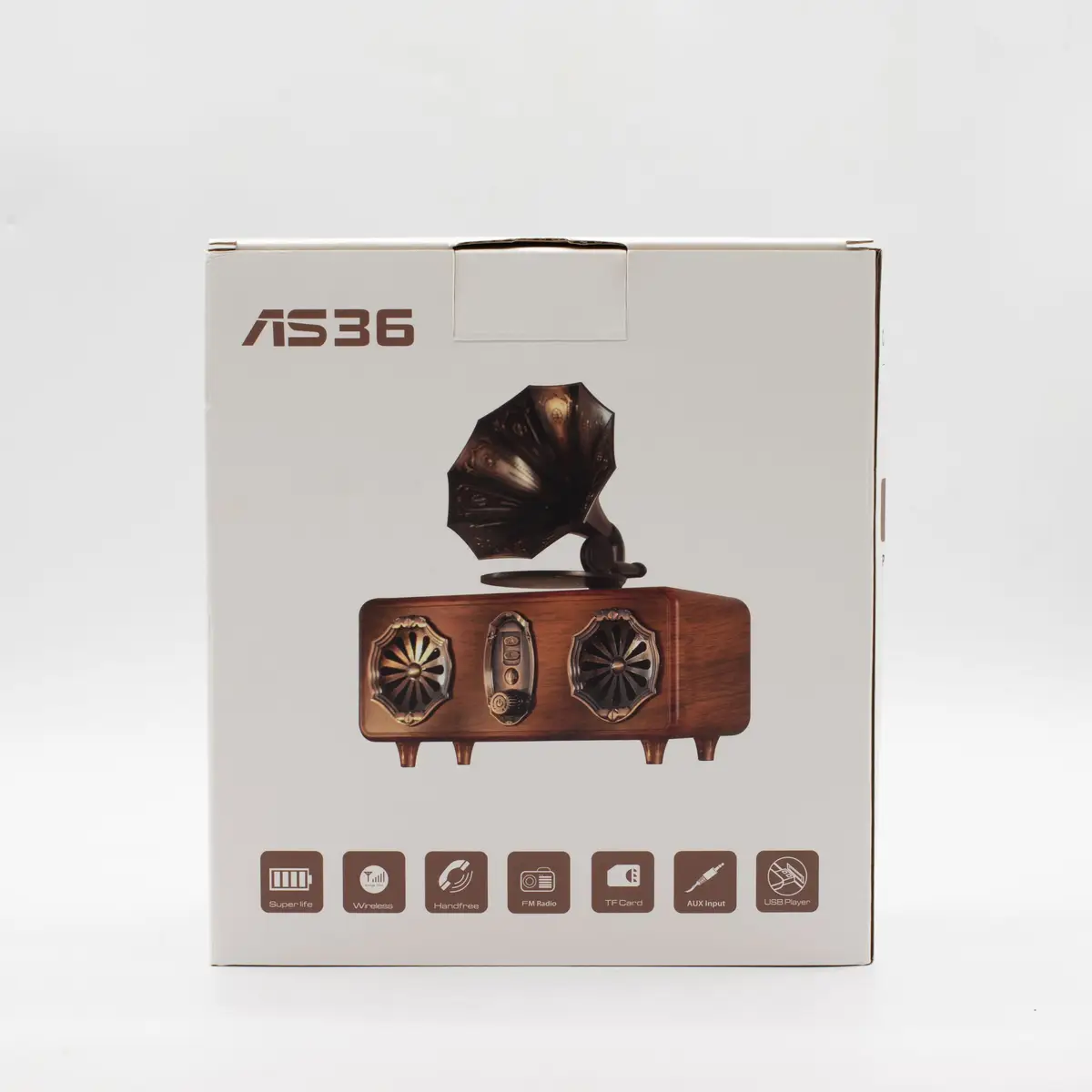 Retro minigrammofonhögtalare med Bluetooth och dubbla 5,4 W högtalare - produktbild 4