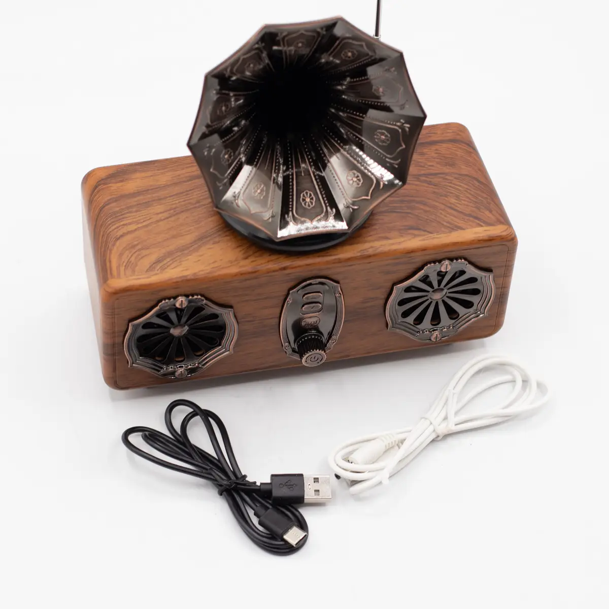 Retro minigrammofonhögtalare med Bluetooth och dubbla 5,4 W högtalare - produktbild 7