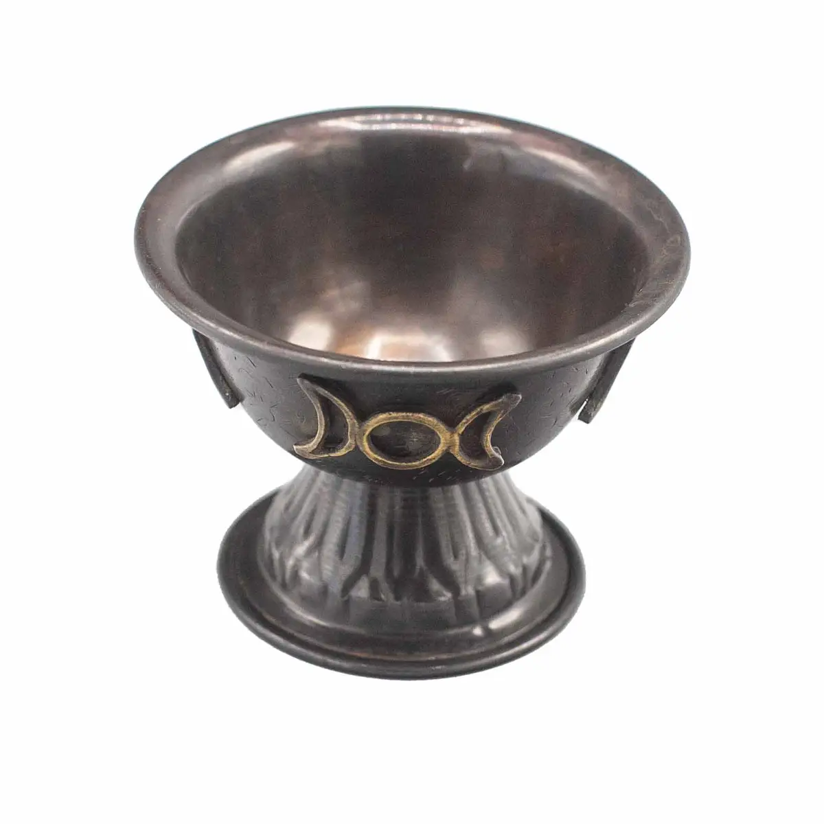 Ritualbägare i antik koppar med trippelmåne 10x8 cm - produktbild 4