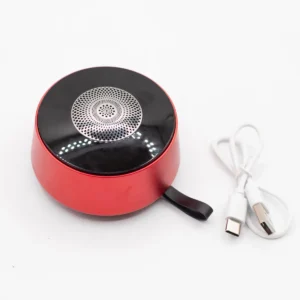 Röd bärbar Bluetooth-högtalare med mandalaljus - produktbild 2