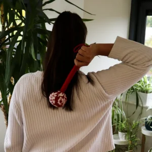 Röd malörtsmassageklubba i bambu - produktbild 2