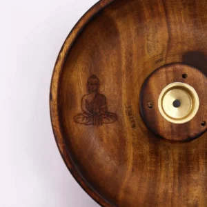 Rökelsebrännare i trä med Buddha-motiv - produktbild 3