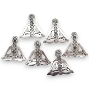 Rökelsehållare i polerad aluminium med sju chakran 12x12 cm - produktbild 2