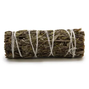Rökelsesticka av torkad kunglig salvia bunden med vit tråd