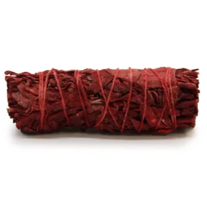 Röd rökelsesticka Dragon's Blood Sage 10 cm med snöre runt