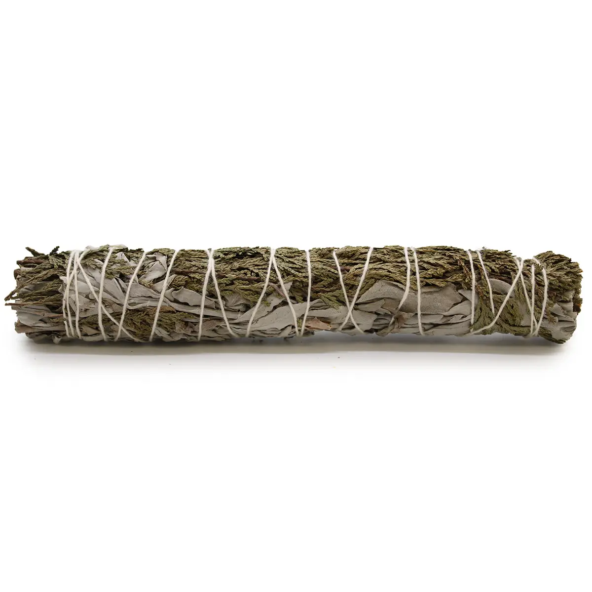 Rökelsesticka med vit salvia och ceder, 22 cm lång, inslagen i snöre