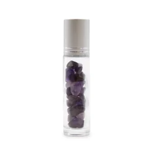 Rollerflaska för eterisk olja med ametist och silverkork, 5 ml - produktbild 4