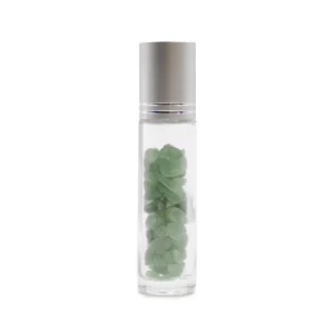 Rollerflaska för eterisk olja med aventurin och silverfärgat lock, 5 ml - produktbild 2