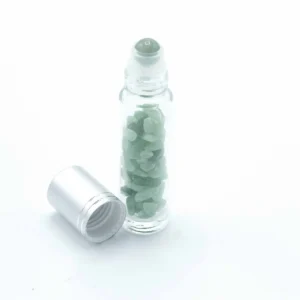 Rollerflaska för eterisk olja med aventurin och silverfärgat lock, 5 ml - produktbild 3