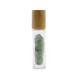 Rollerflaska för eterisk olja med aventurin och trälock, 5 ml - produktbild 2
