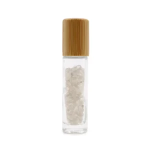 Rollerflaska för eterisk olja med bergkristall och trälock, 5 ml - produktbild 2