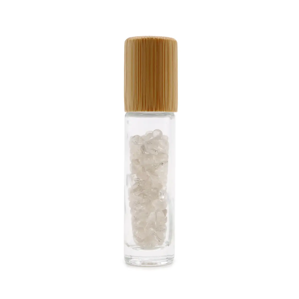 Rollerflaska för eterisk olja med bergkristall och trälock, 5 ml - produktbild 2