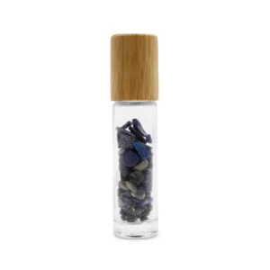 Rollerflaska med sodalit och trälock för 5 ml eterisk olja - produktbild 2