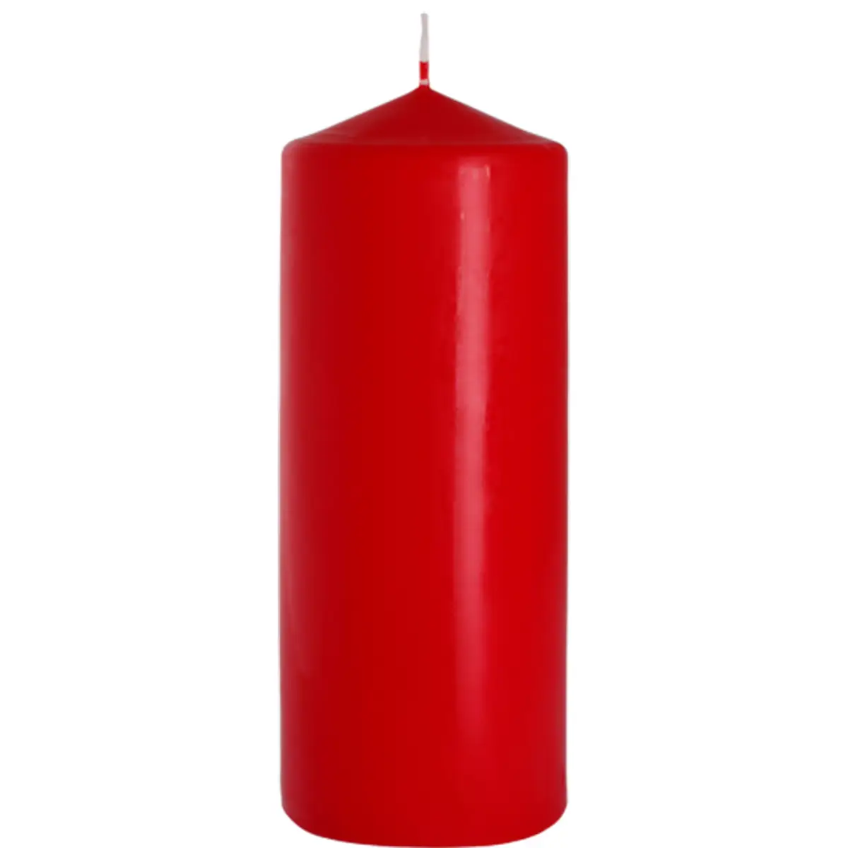Rött blockljus med måtten 80x200 mm