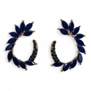 Royal Blue vintage glasörhängen i ringform - produktbild 2