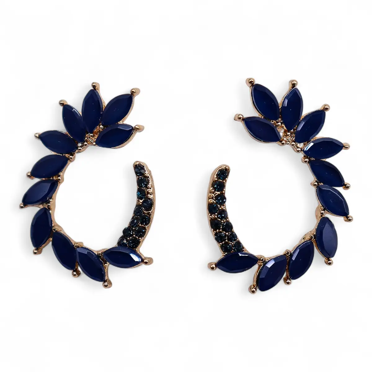 Royal Blue vintage glasörhängen i ringform - produktbild 2