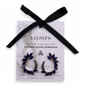 Royal Blue vintage glasörhängen i ringform - produktbild 4