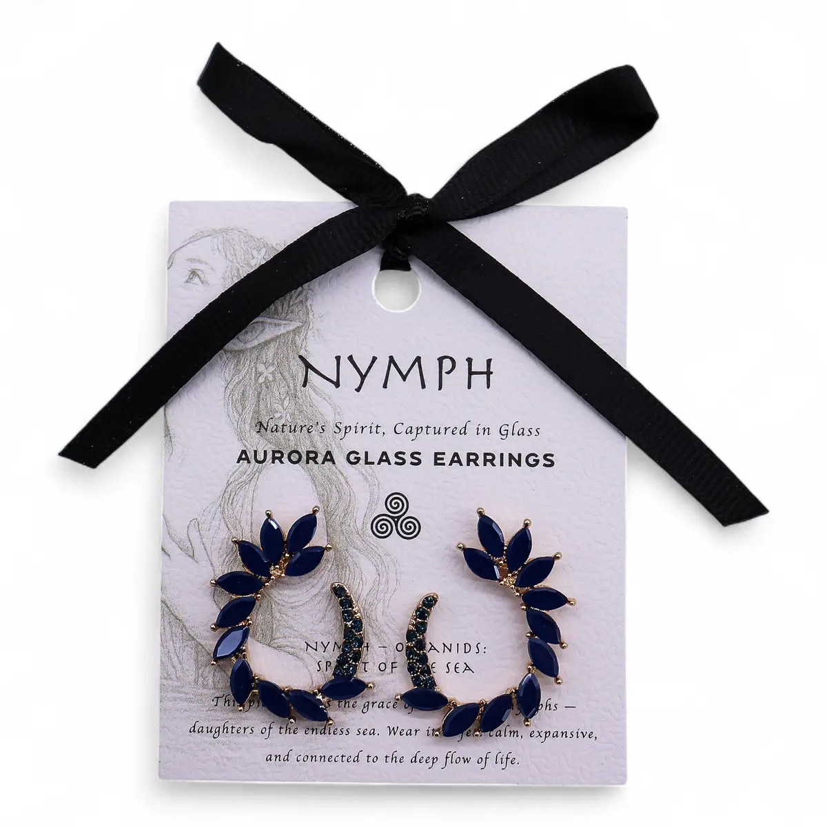 Royal Blue vintage glasörhängen i ringform - produktbild 4