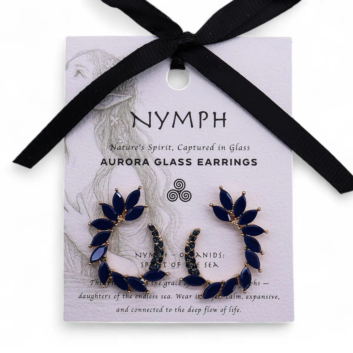 Royal Blue vintage glasörhängen i ringform - produktbild 5