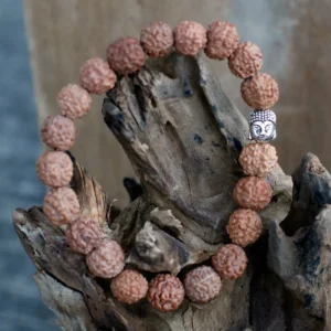 Rudraksha-armband med Buddah-hänge i brun färg - produktbild 3