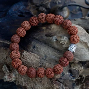 Rudraksha-armband med Buddah-hänge i brun färg - produktbild 5